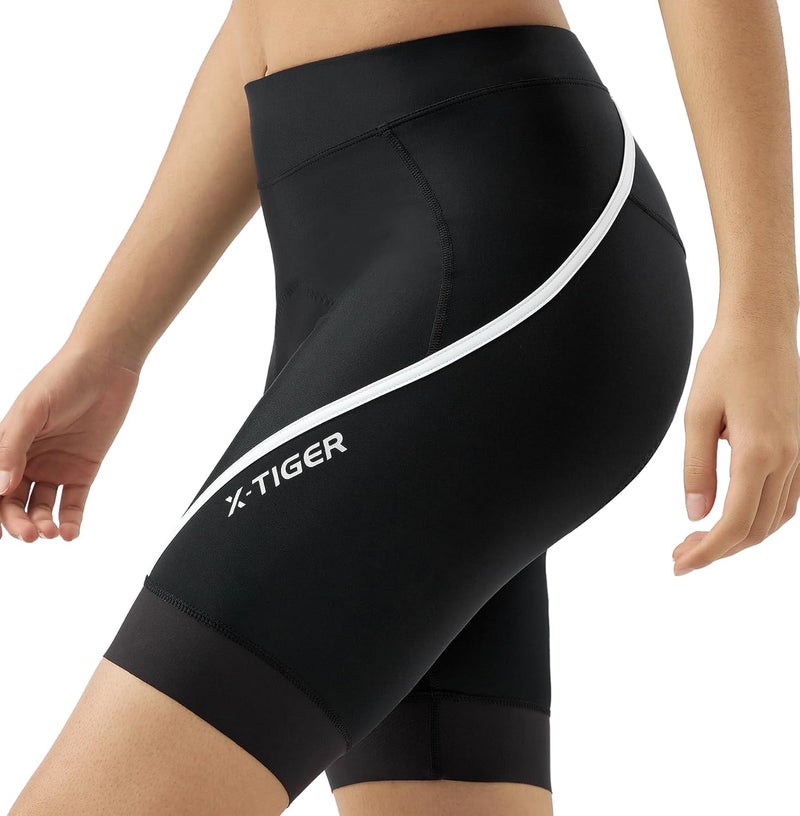 Xtiger Padded Bike Shorts Women Cycling Shorts Padding Riding Biking Shorts Zipper Pockets - Image 1
